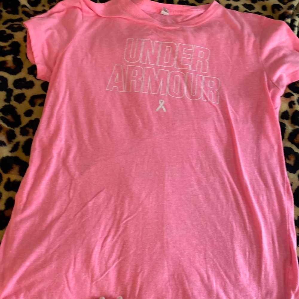 Under armour pink tshirt